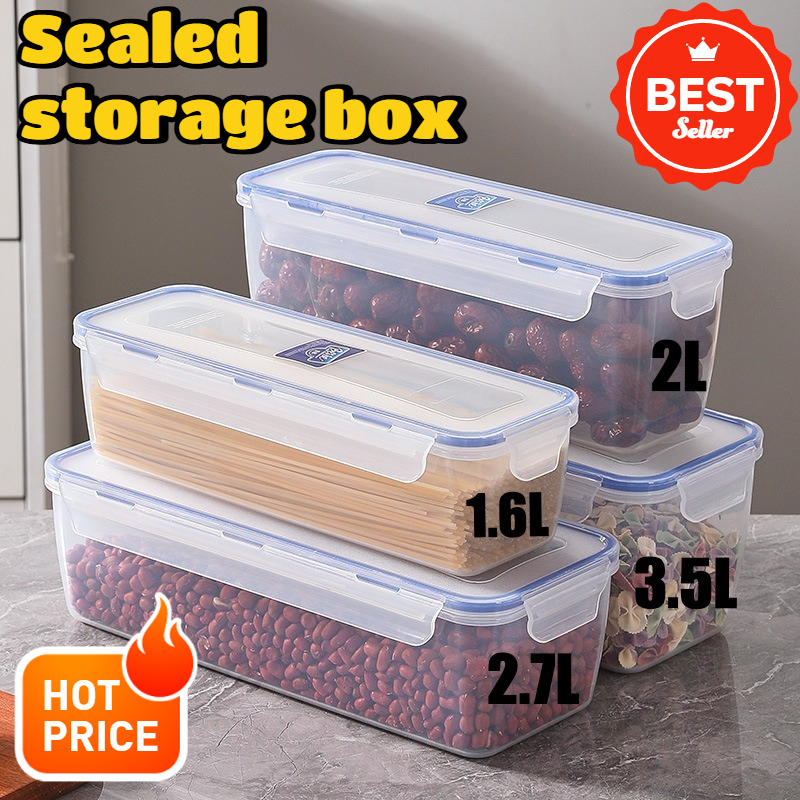 Food Storage Organization - 食品保存容器、気密漏れ防止ライスシリアルボックス、BPAフリープラスチック製キッチンオーガナイザー（蓋付き）、家庭旅行用