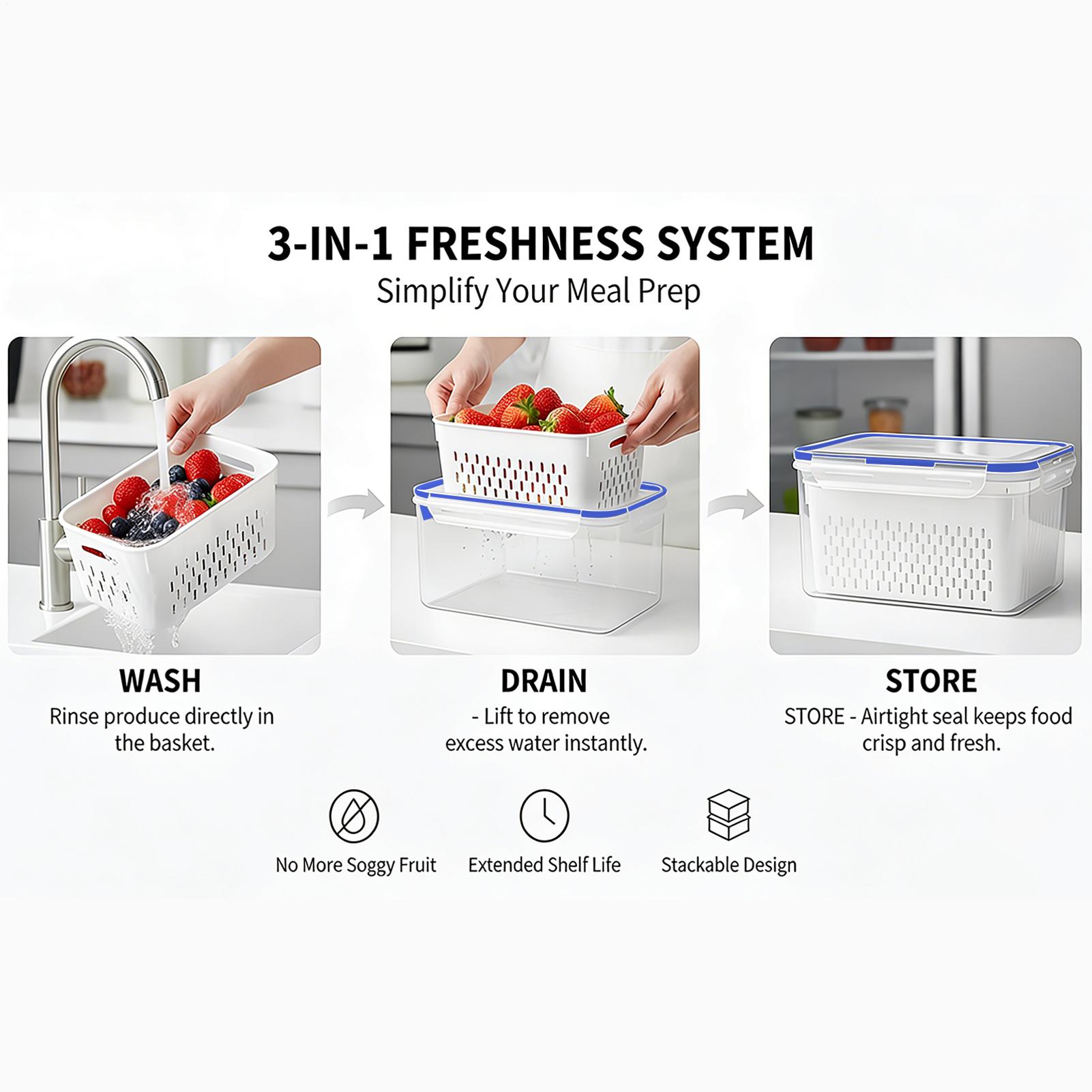 Food Storage Plastic Container - 4 in 1 食品保存容器 4 in
