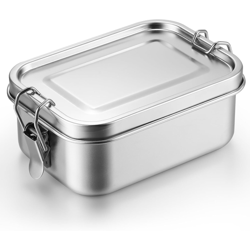 Food Storage Prep Containers - ステンレス製食品保存容器 蓋付き ランチボックス 冷蔵庫オーガナイザー ホットポットプレップボックス アウトドアポータブルミールボックス