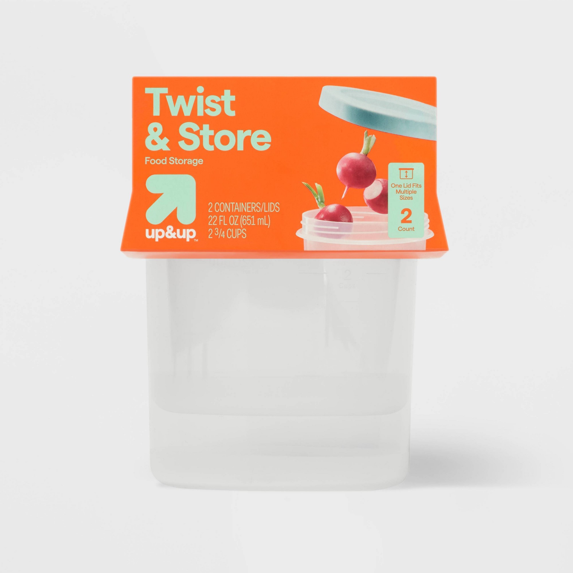 Food Storage Prep Containers - 2ct大型丸型ツイストフード保存容器、積み重ね可能なBPAフリープラスチック製キッチンミールプレップジャー、漏れ防止