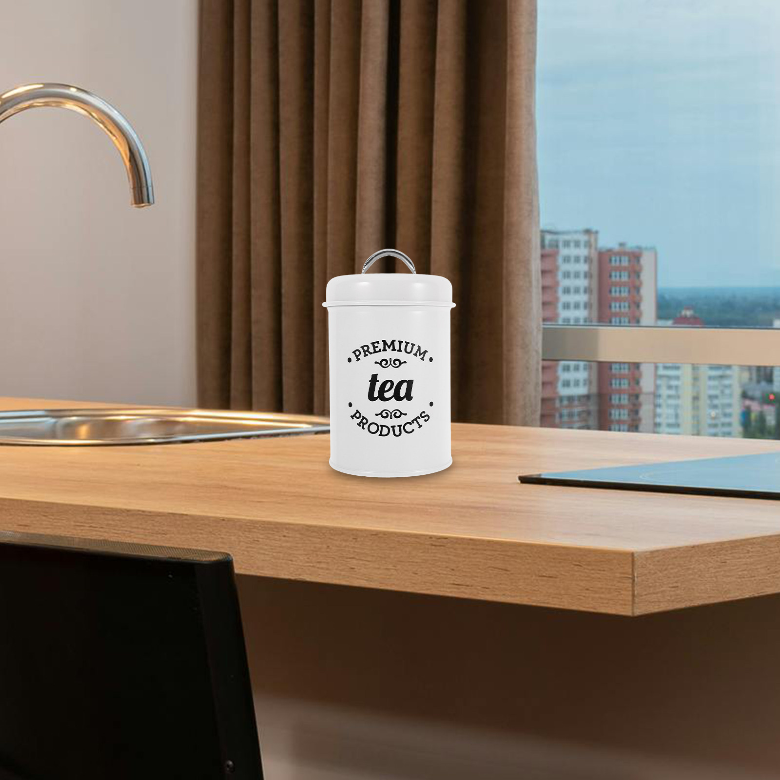 Food Storage Plastic Container - 密封された鉄製キャニスターセット エレガントな密閉食品保存容器 コーヒー粉、キャンディ、スナック、小麦粉、砂糖、紅茶、キッチン用