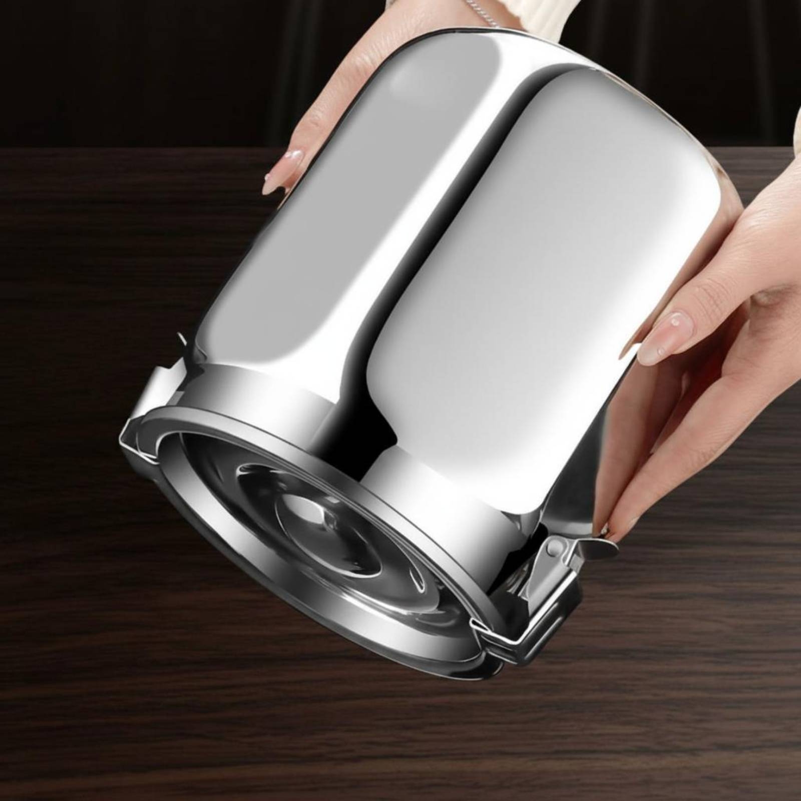 Food Storage Canister - 気密ステンレス製キャニスター シルバー ステンレス製保存容器 乾物保存容器 お手入れ簡単な金属製ジャー