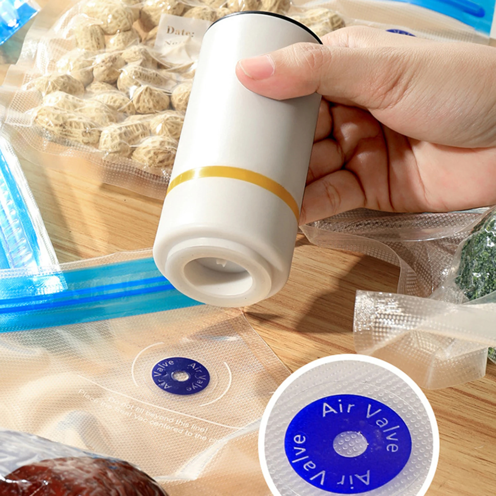 Food Storage Zipper Bags - 再利用可能な真空食品保存袋ジッパーバッグセットUSB電動ポンプ真空シーリングバッグと手動ポンプ真空バッグ