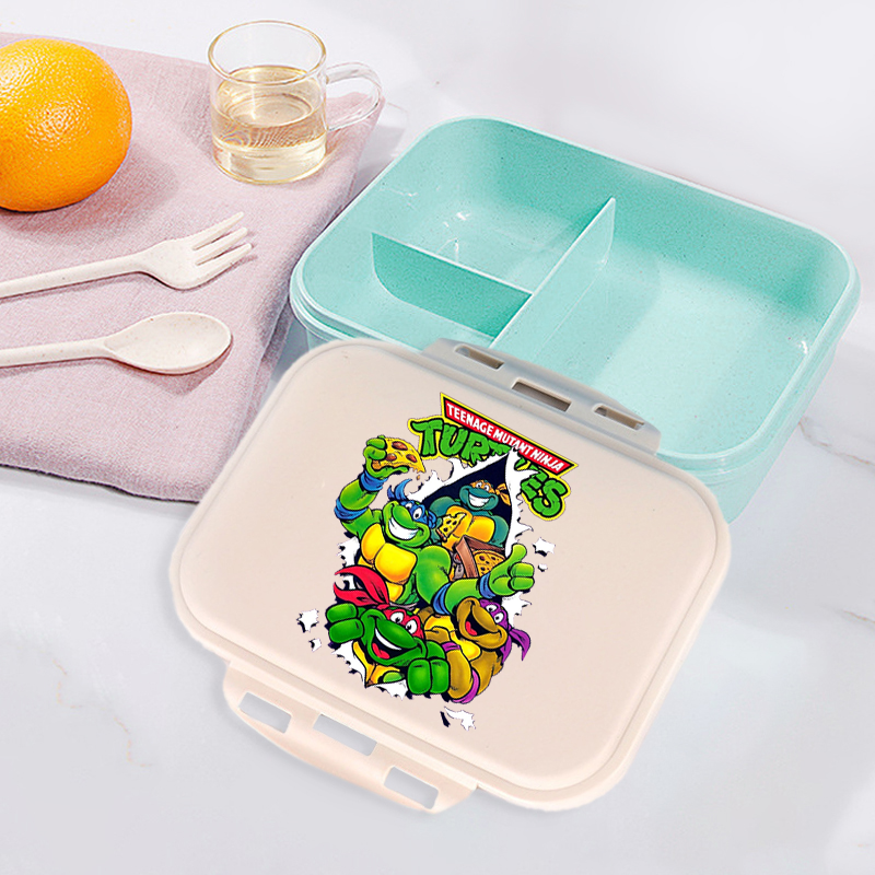 Food Storage System - ティーンエイジ・ミュータント・ニンジャ・タートルズランチボックス学生漫画弁当箱子供用大容量食品保存容器誕生日プレゼント