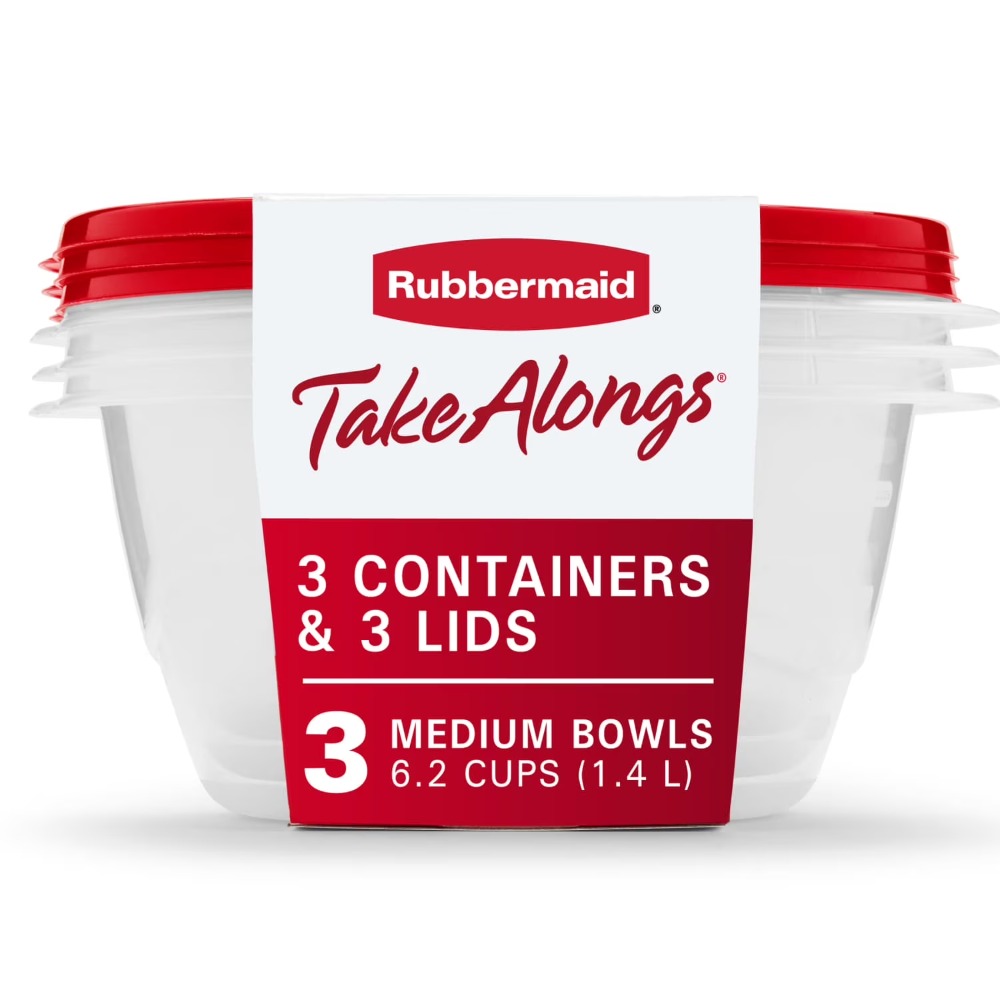 Food Storage Prep Containers - 蓋付き大型丸型食品保存容器、3個セット、各容量6.2カップ、キッチンパントリー整理用のエアロック式鮮度保持シール、食事の準備、残り物、乾物、スナック、製菓材料に最適、耐久性あり