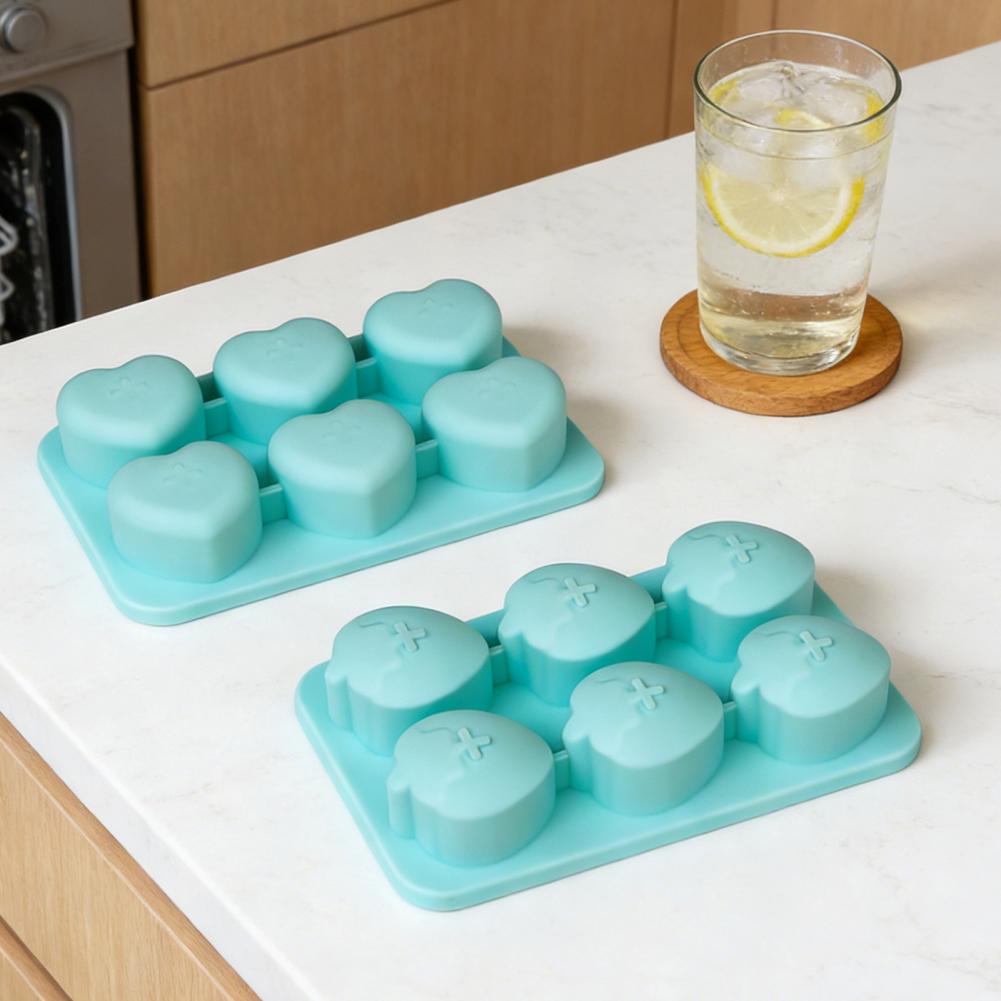 Food Storage Silicone - 冷蔵庫用シリコン製製氷皿 蓋付き 食品グレード 簡単取り出し イチゴハート型