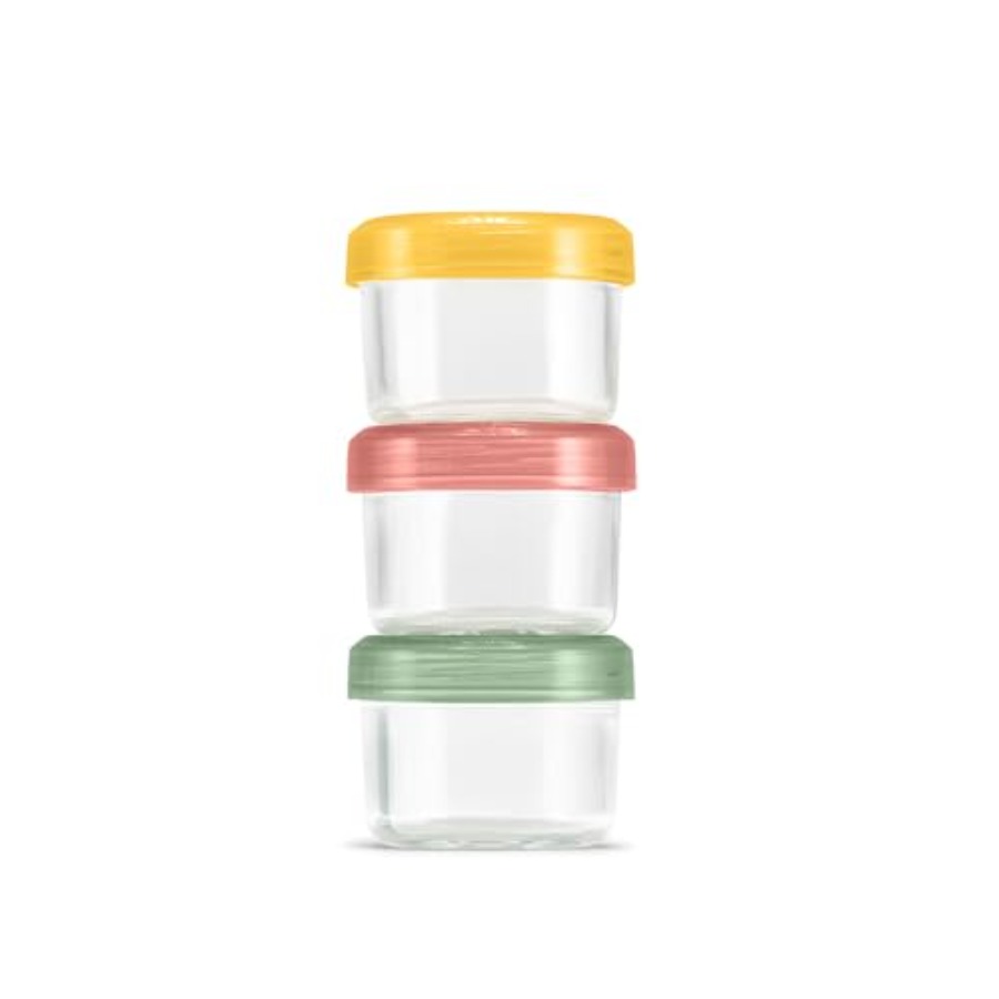 Food Storage Plastic Container - カラーロックガラス製ミールプレップセット、漏れ防止ガラス製食品保存容器、気密BPAフリープラスチック蓋付き、食器洗い機、電子レンジ対応