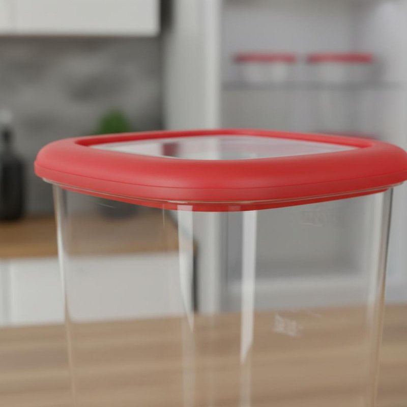 Food Storage Canister - 6個セット 密閉食品保存容器 透明デザイン プラスチック製 ドライフードキャニスター スタッカブル