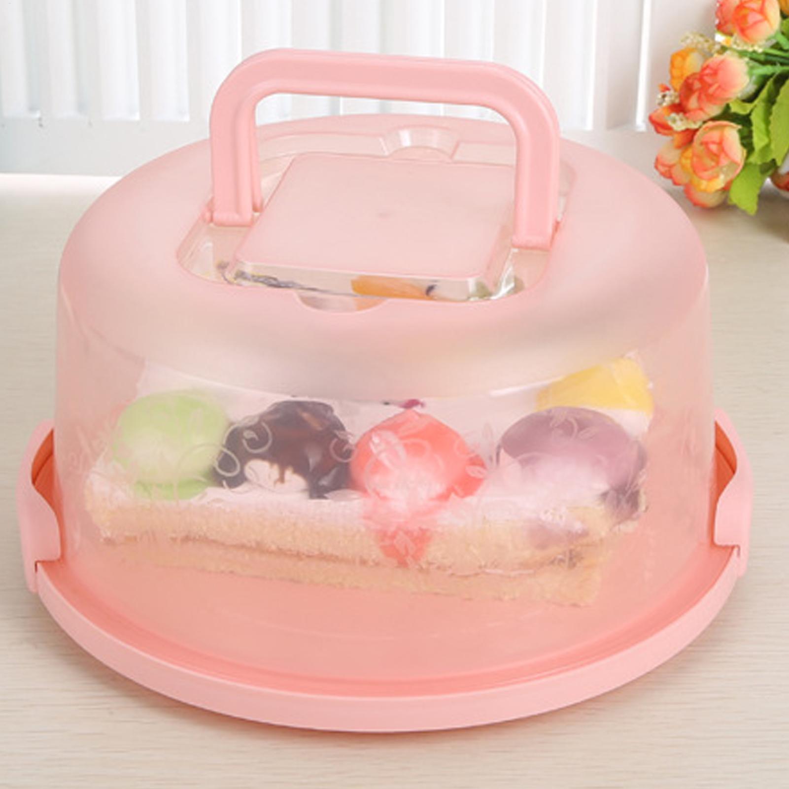 Food Storage Box Plastic - 携帯用ケーキキャリア 再利用可能な気密ボックス ポータブルケーキ容器 家庭用ベーキング食品と果物の保存容器 ベーカリー用