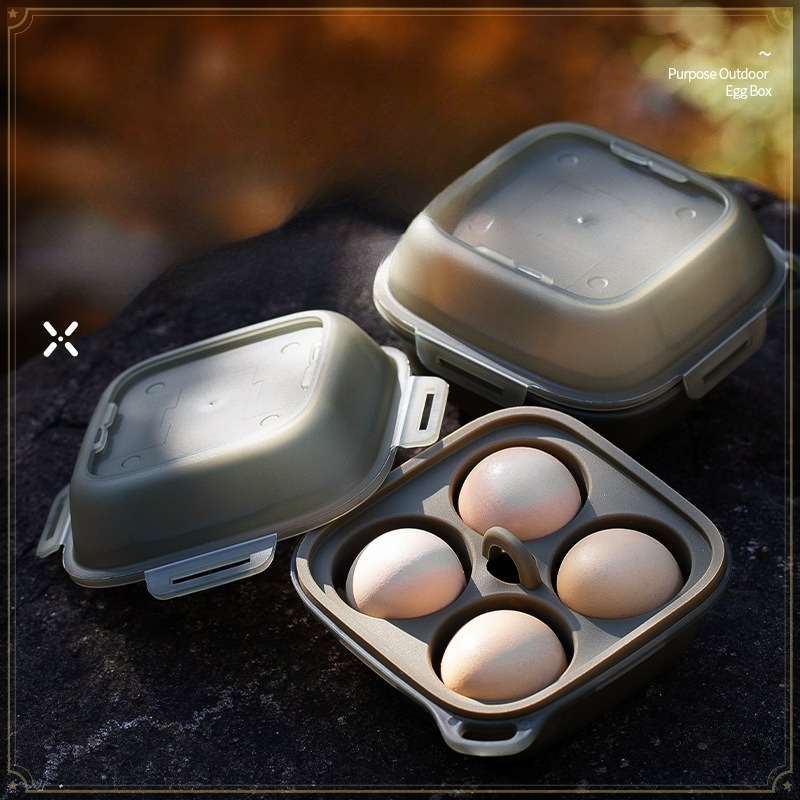 Egg Storage Holder - 卵収納ボックス 2 in 1 ポータブル耐衝撃性 吊り下げ穴付き