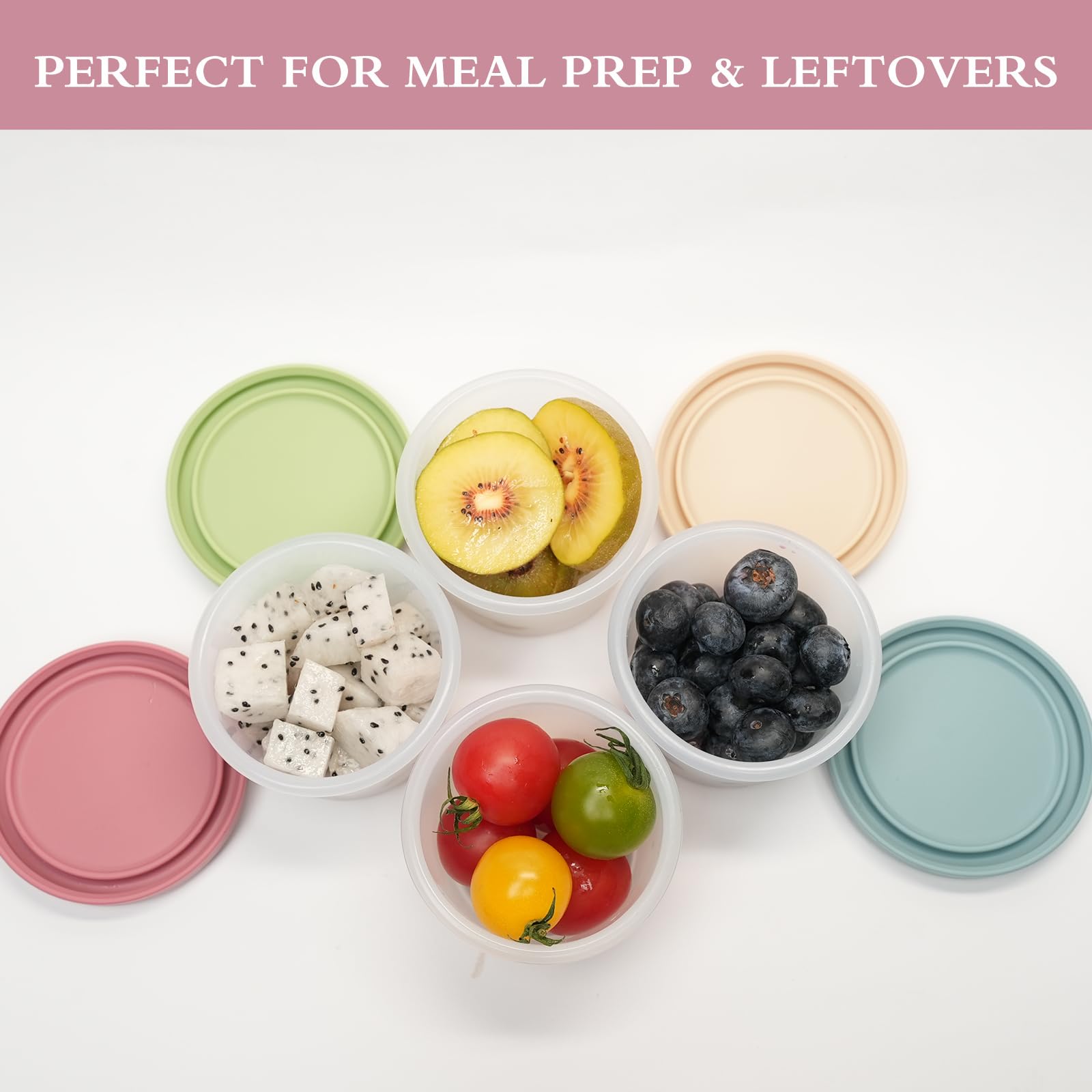 Food Storage Silicone - 食品グレードシリコン製ベビーフード容器、気密保存容器、冷凍・蒸し可能、ベビーピューレ、フルーツ、スナック、粉ミルク用