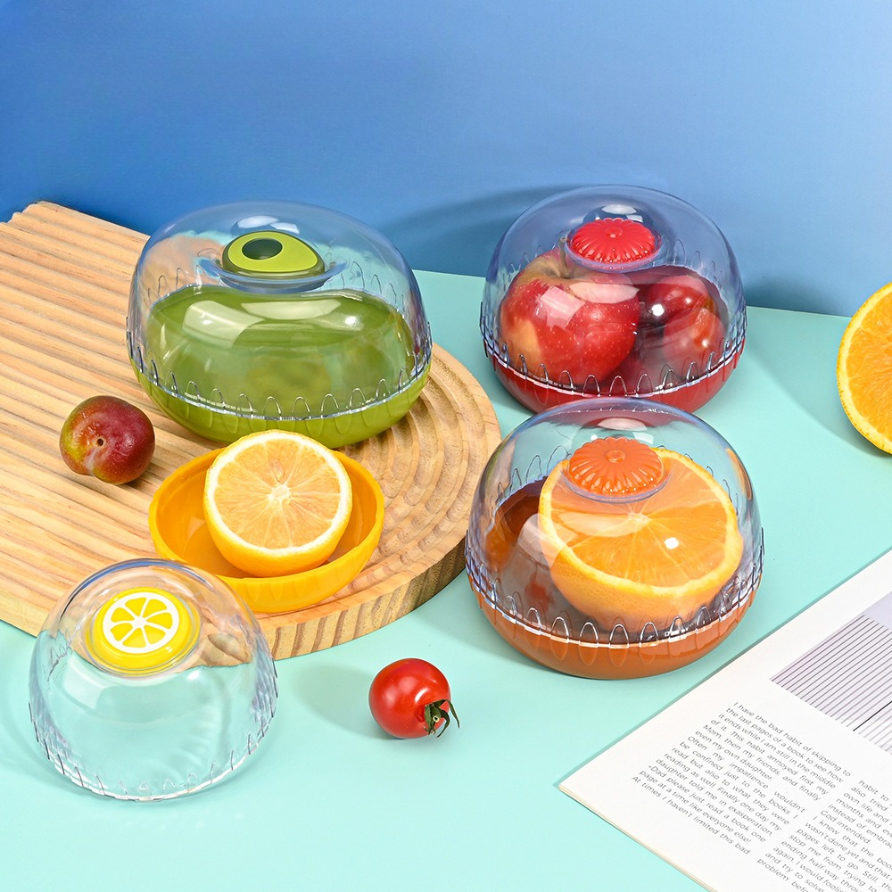 Food Storage Box Plastic - 野菜果物用気密保存容器 冷蔵庫用食品保存ボックス 携帯用トマトアボカドフレッシュレモン保存 食品グレードフルーツボックス
