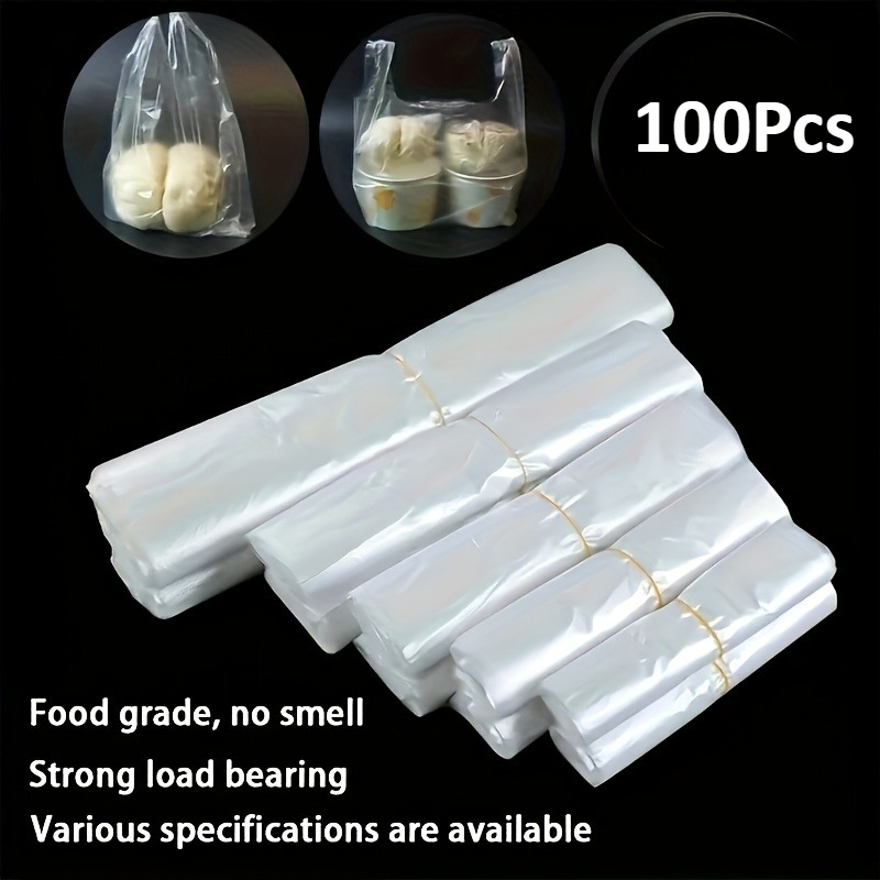 Food Storage Plastic Bag - 100 個ミニ透明使い捨てビニール袋 3 サイズオプションスーパーマーケットショッピング食品保存包装袋