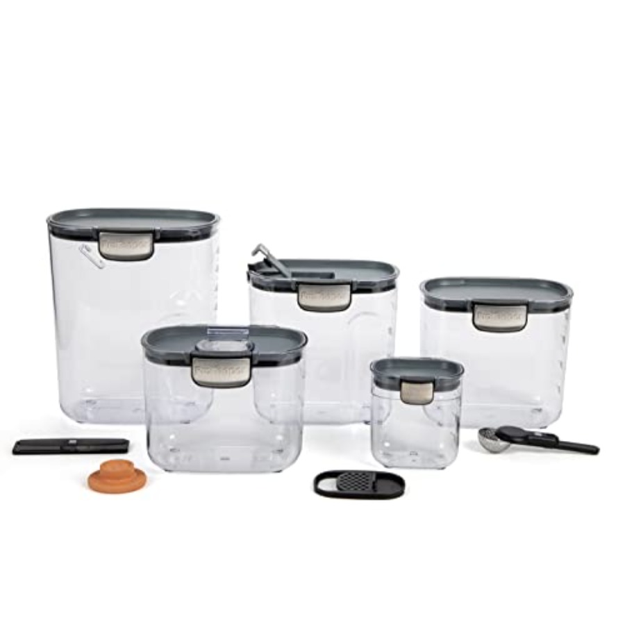 Food Storage Canister - 気密食品保存容器セット 透明プラスチック製小麦粉・砂糖キャニスターセット 磁気アクセサリー付き キッチン整理用