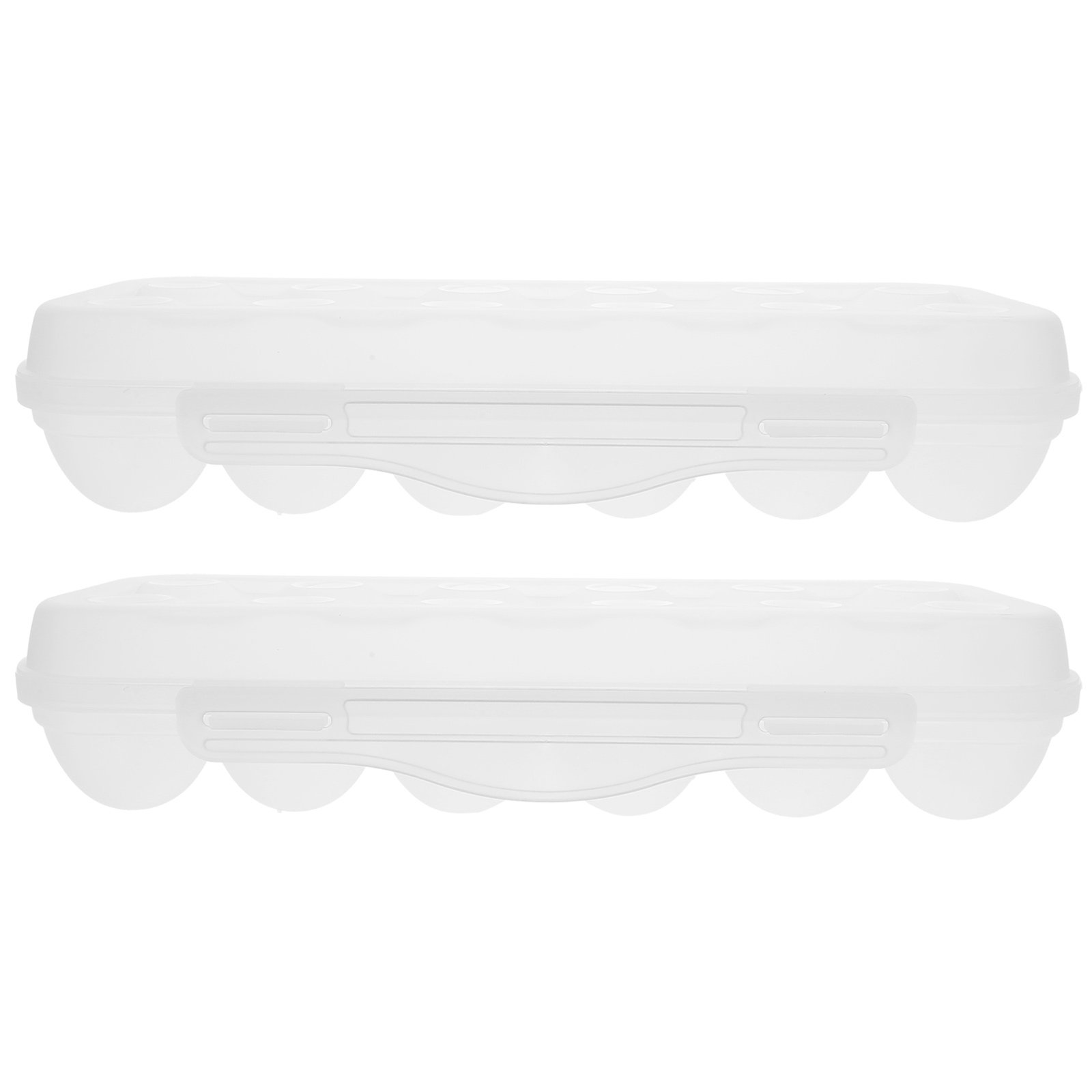 Egg Storage Holder - 2個入り卵収納オーガナイザー プラスチック製 12グリッド 冷蔵庫用卵ホルダー 積み重ね可能な容器 耐衝撃性蓋付き