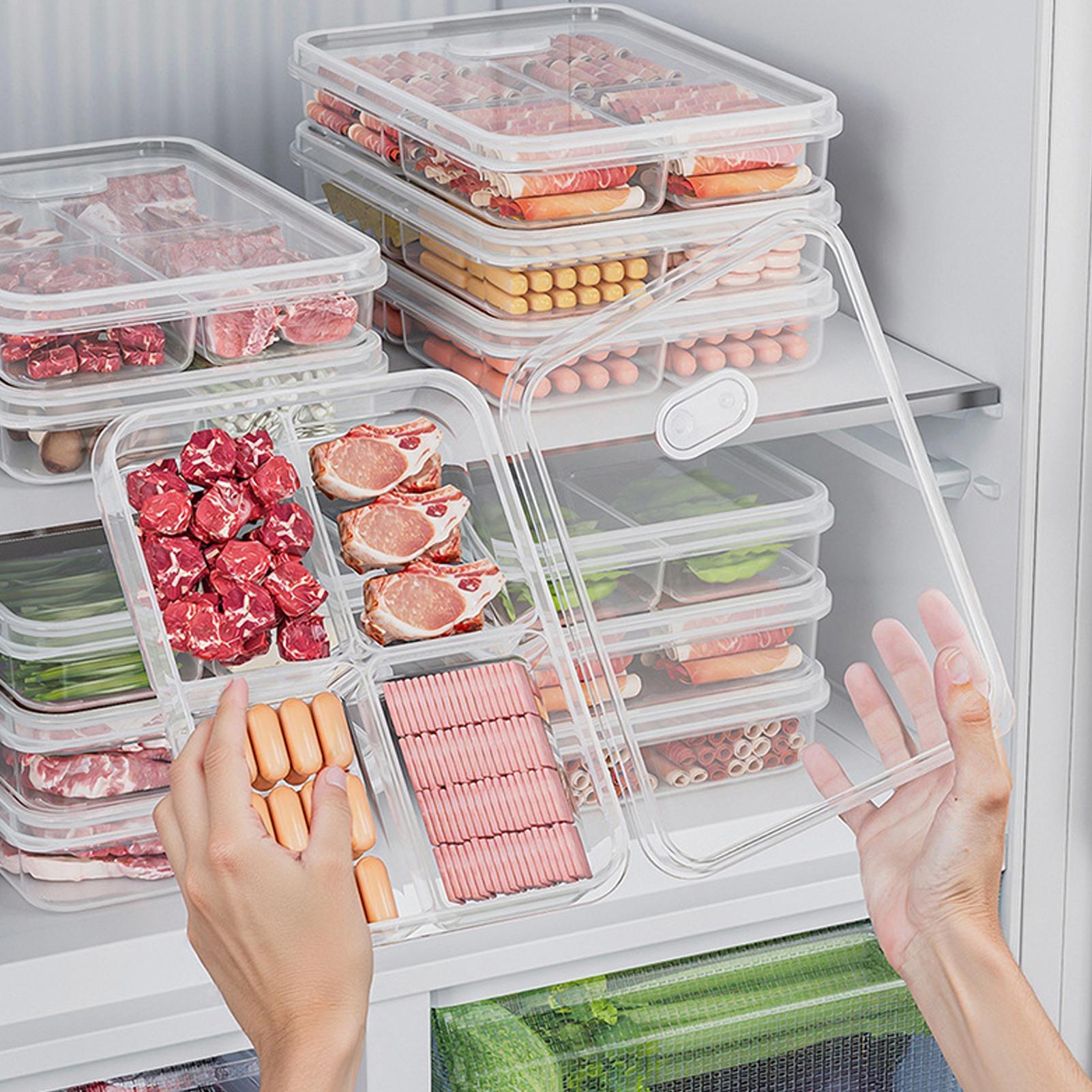 Food Storage Box Plastic - 1PC 冷蔵庫収納ボックス肉野菜鮮度保持収納ボックス透明食品保存ボックスキッチンオーガナイザーボックス
