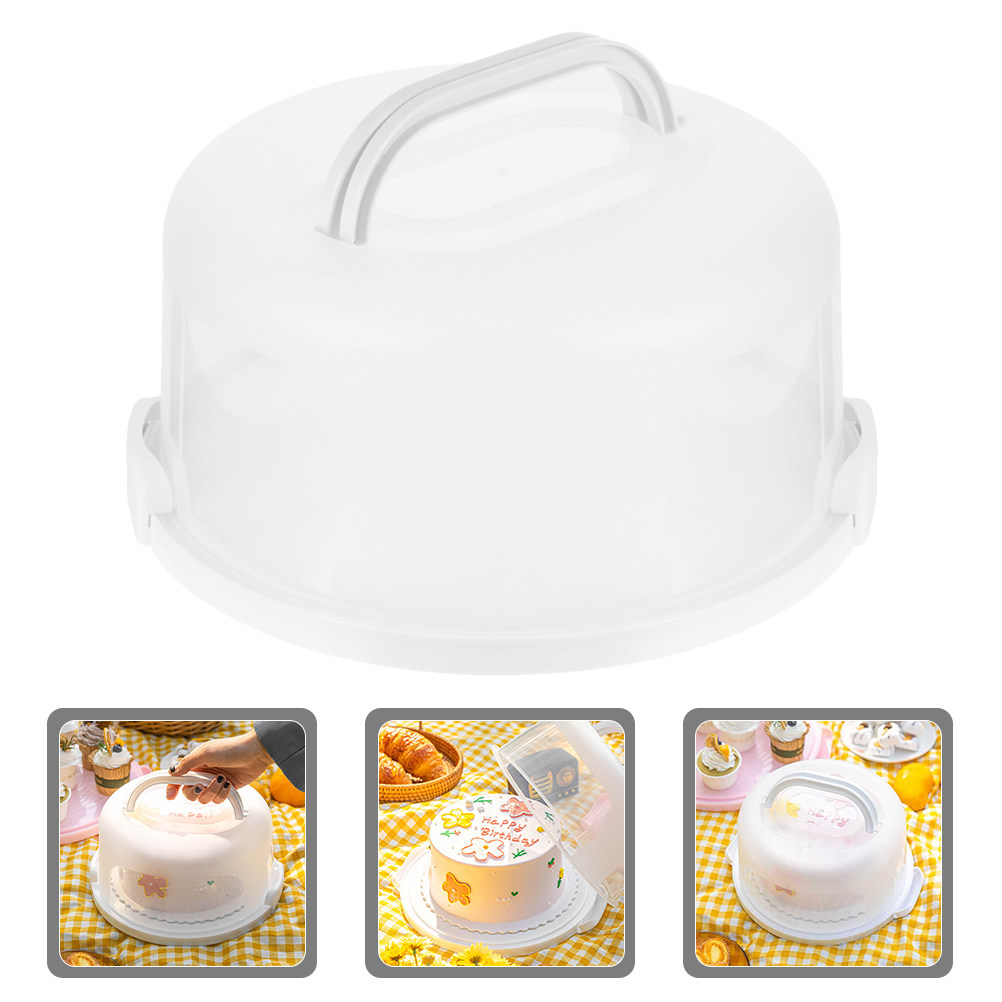 Food Storage Box Plastic - ケーキ収納ボックス 10 インチラウンド再利用可能な Pp 食品グレードハンドルシーリングケーキキャリア誕生日パーティーベーキングパッキング用