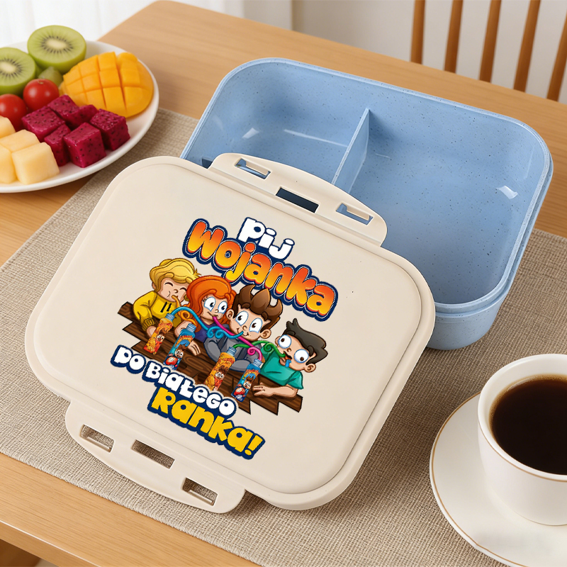 Food Storage System - Wojan チーム大容量ランチボックス 男の子 女の子用 アニメ漫画プリント 食品保存容器
