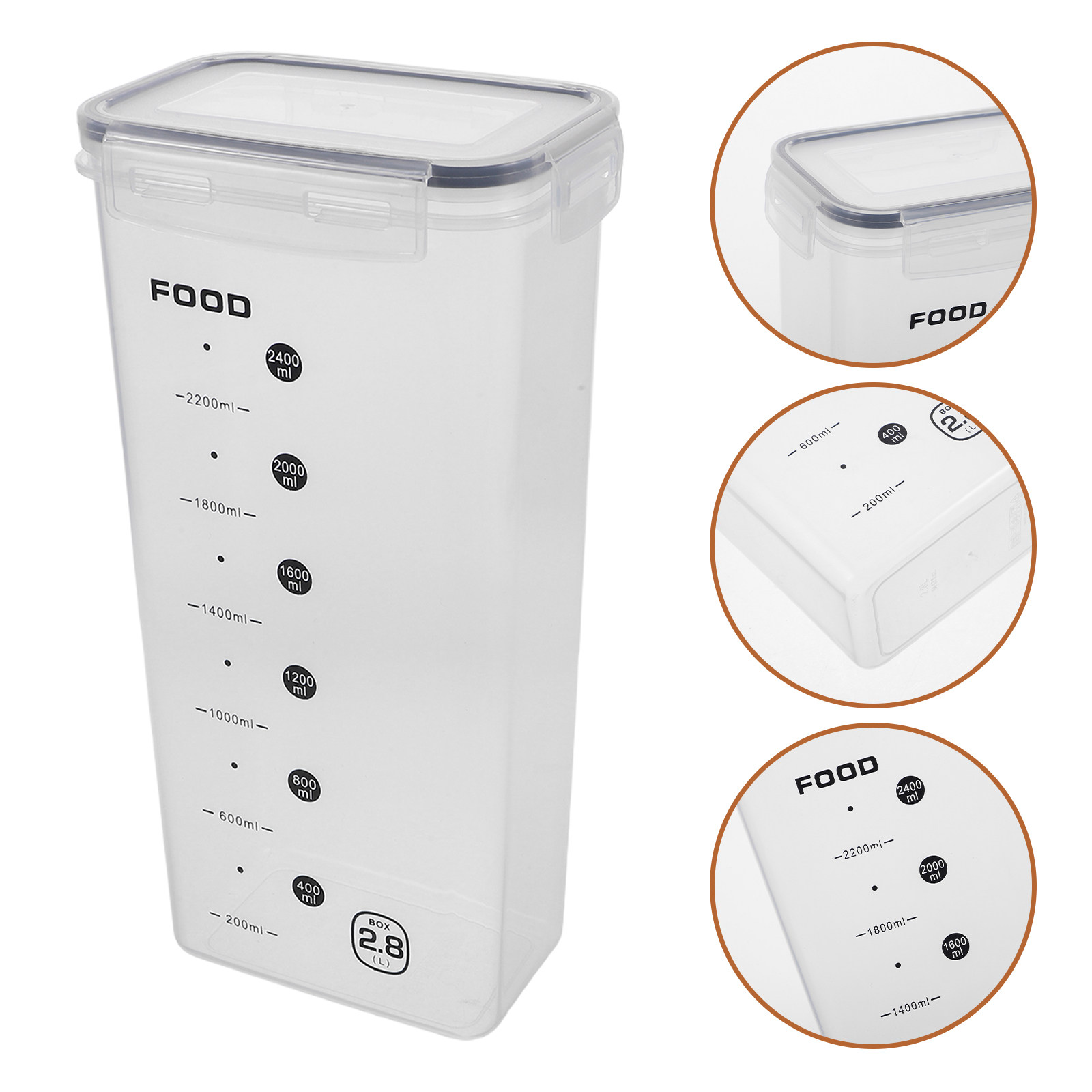 Food Storage Canister - 2個入り穀物保存容器 密閉型 透明 大容量 キッチン収納容器 ドライフードジャー