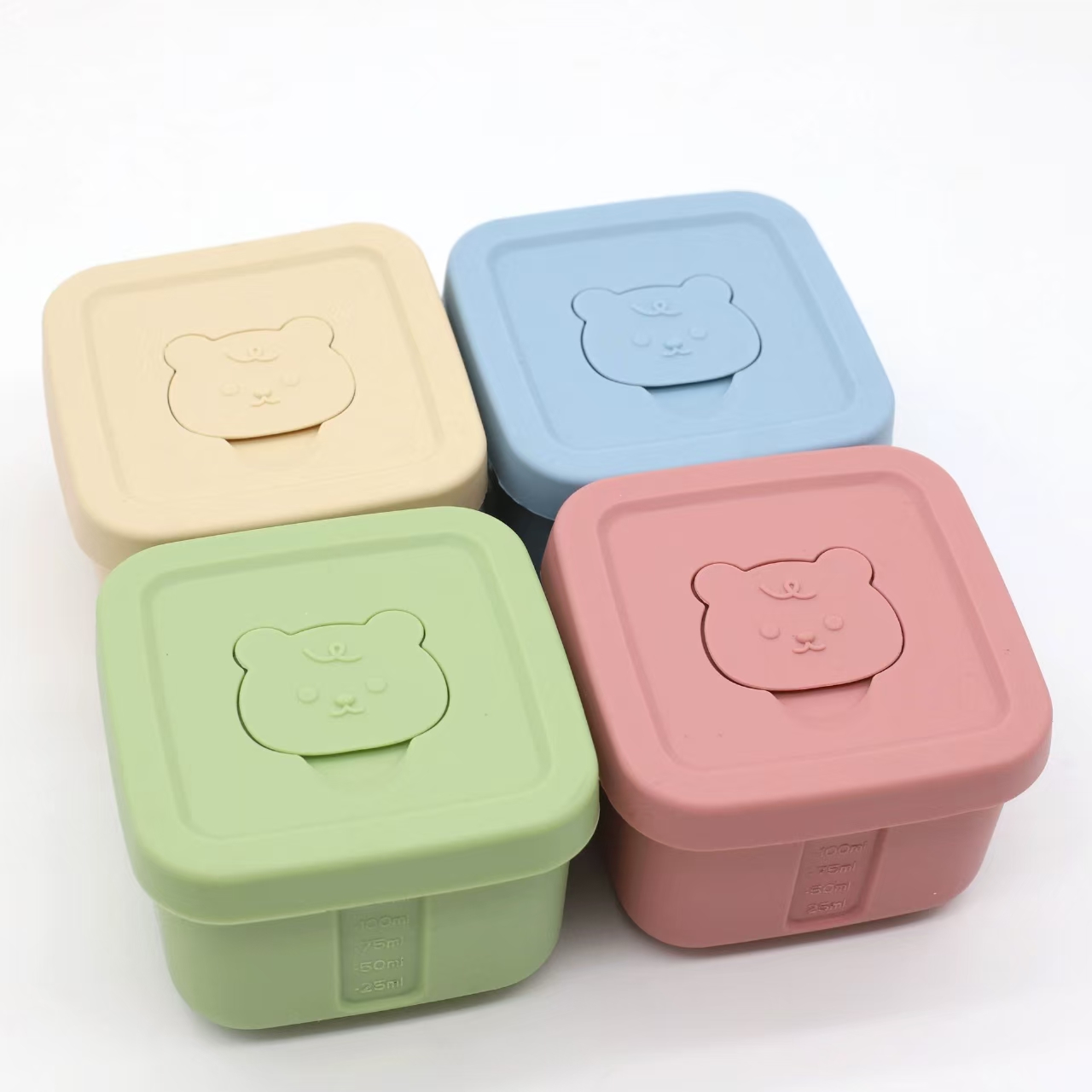 Food Storage Silicone - シリコーン食品サプリメントボックス冷凍鮮度保持ボックス蓋付き正方形アイスキューブ型ソース収納カップ 150 ミリリットル子供の弁当箱