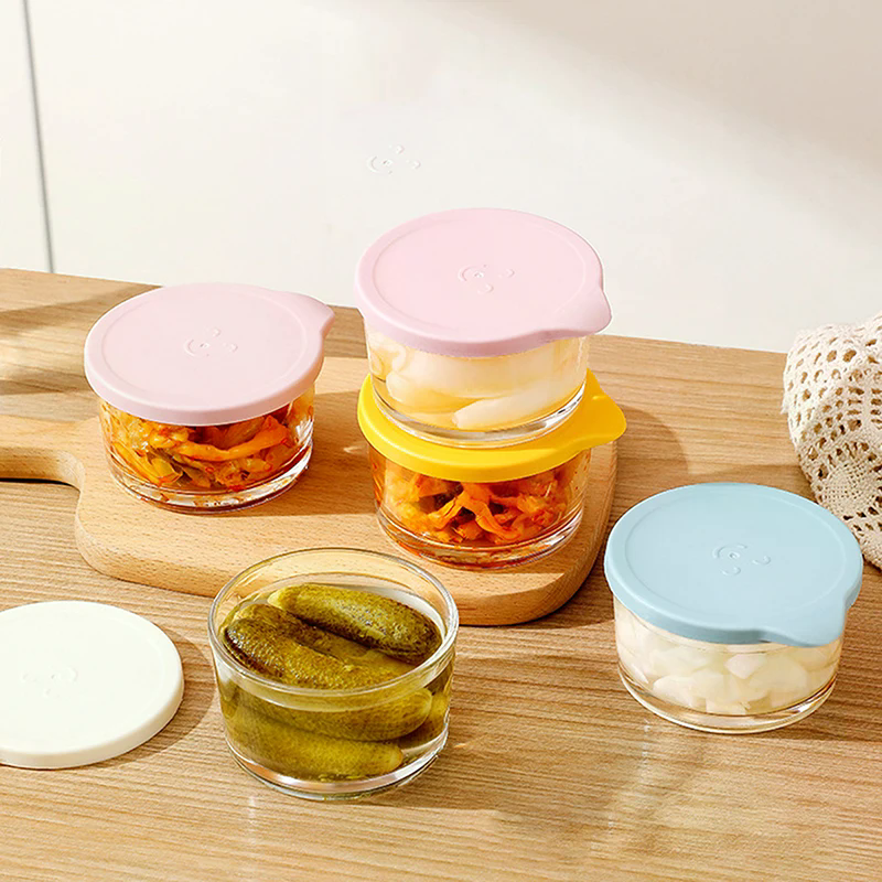 電子レンジ対応丸型食品保存容器高硼珪酸ガラスピクルス密封瓶冷 - Food Storage Glass Round のレビューと価格