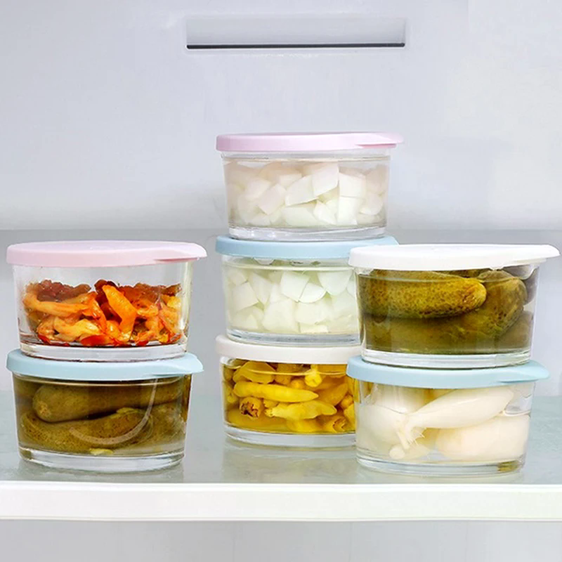電子レンジ対応丸型食品保存容器高硼珪酸ガラスピクルス密封瓶冷 - Food Storage Glass Round のレビューと価格
