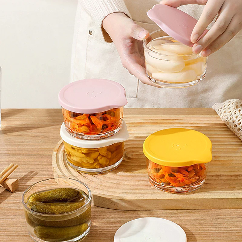 電子レンジ対応丸型食品保存容器高硼珪酸ガラスピクルス密封瓶冷 - Food Storage Glass Round のレビューと価格