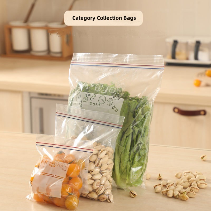 再利用可能なジップロックバッグ食品グレード透明保存袋冷蔵庫鮮 - Food Storage Zipper Bags のレビューと価格