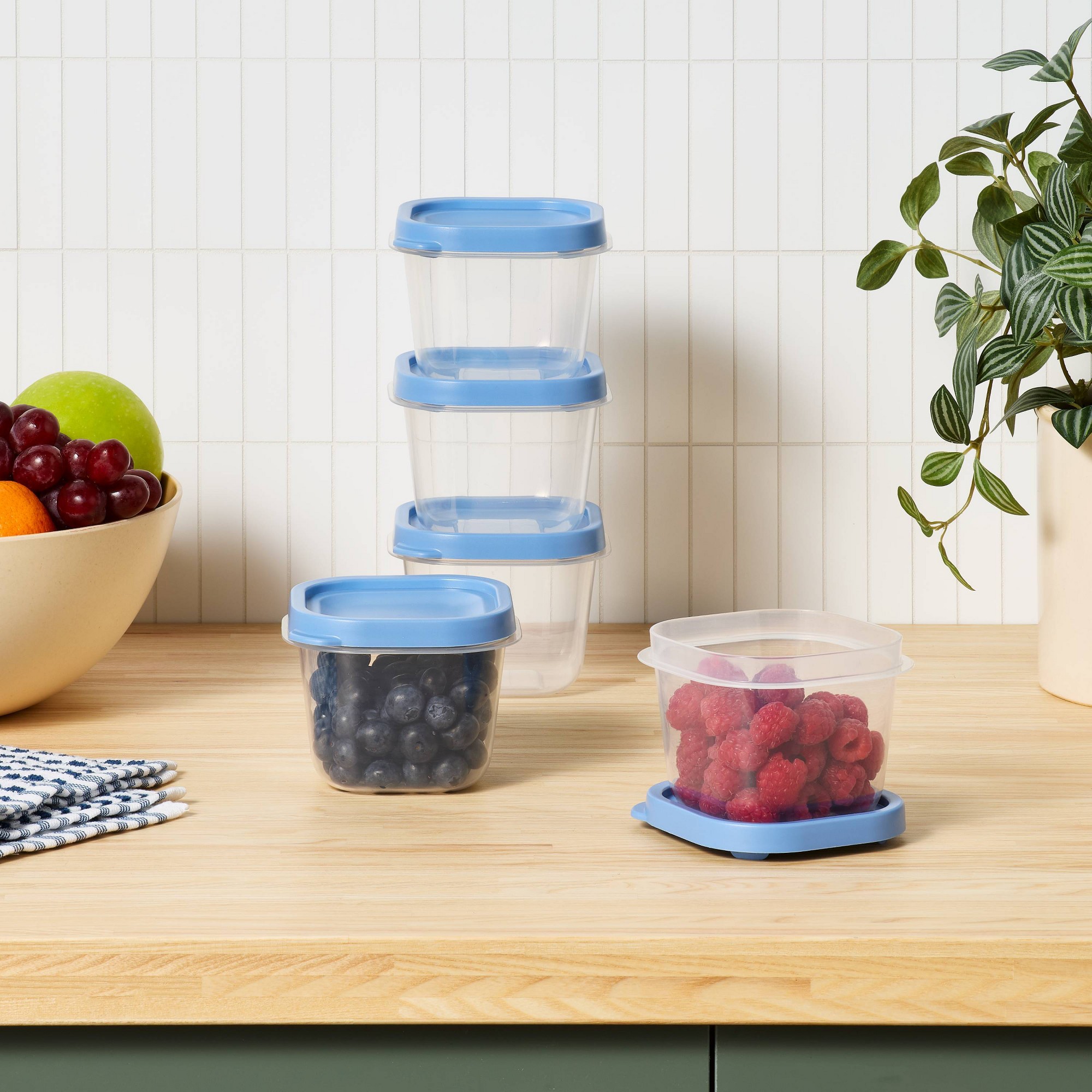 10個入り青色プラスチック食品保存容器セット（蓋付き）、キッ - Food Storage Prep Containers のレビューと価格