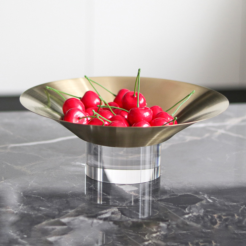 正方形の不規則な金属製フルーツトレイ、ガラスベース、ホームコ - Food Storage Glass Round のレビューと価格