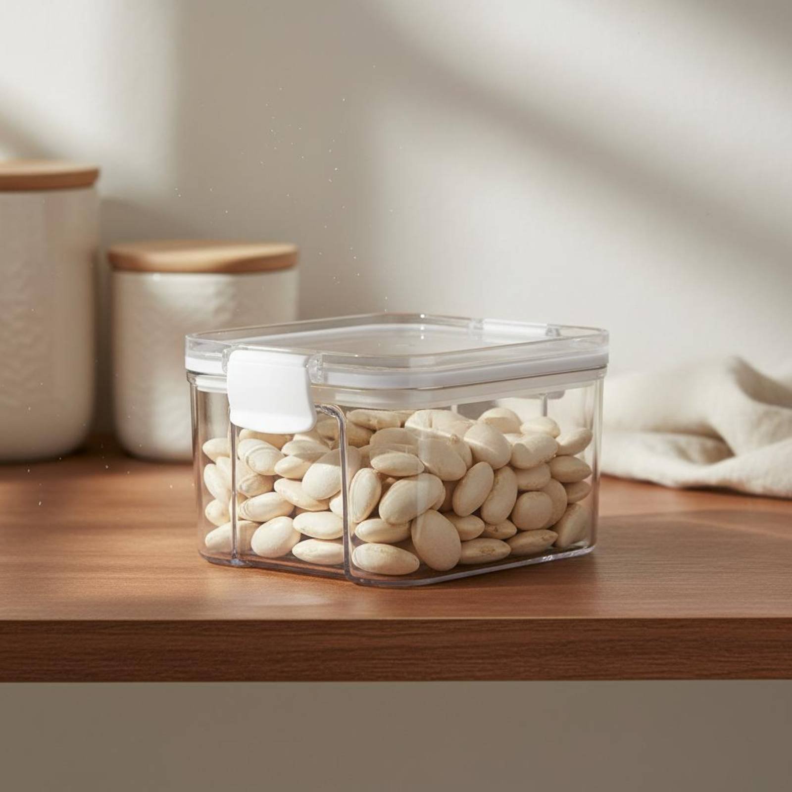 気密食品保存容器、防湿密閉穀物保存瓶、透明プラスチックキャニ - Food Storage Canister のレビューと価格