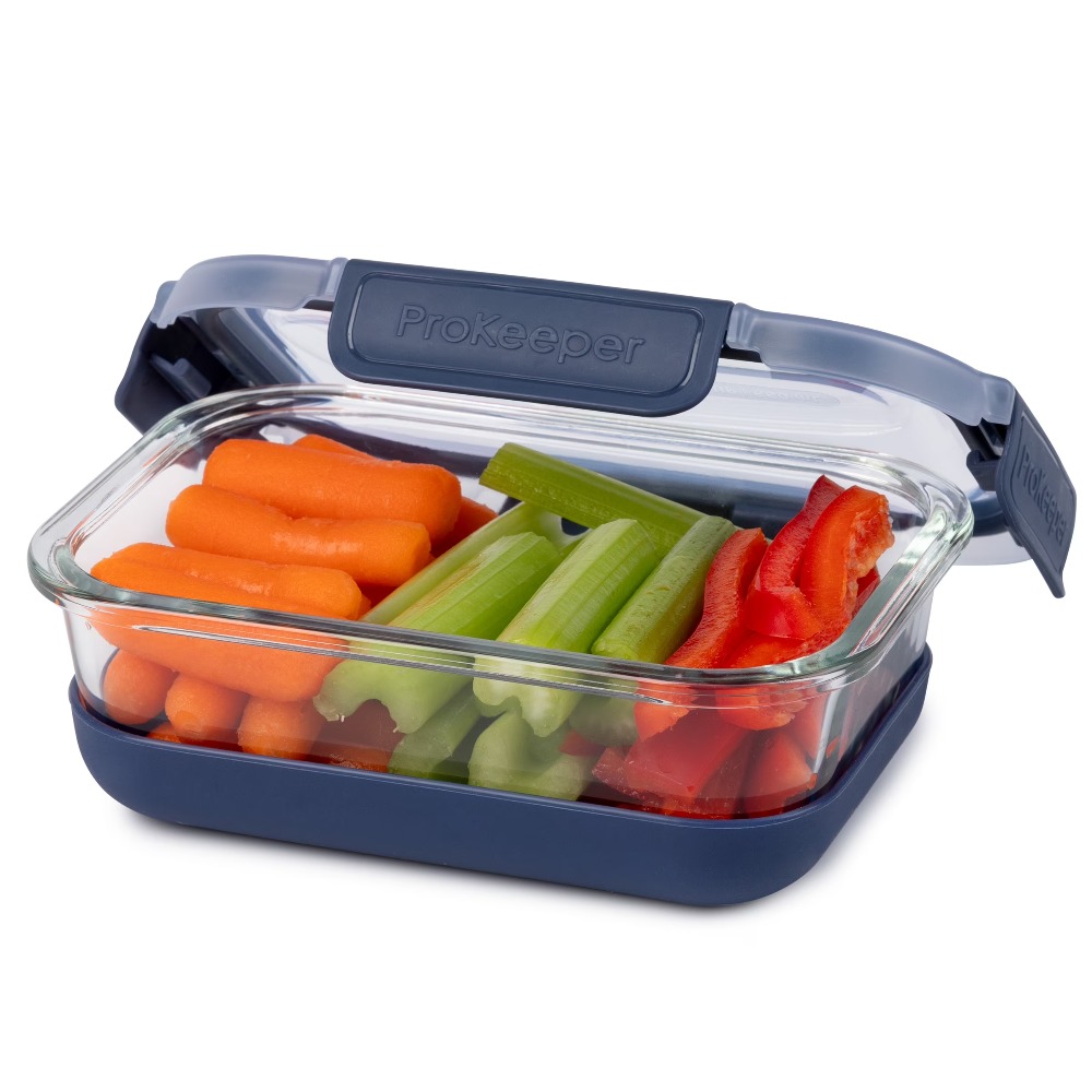 2.8カップガラス製食品保存容器、シリコンベースと気密ロック - Food Storage Silicone のレビューと価格