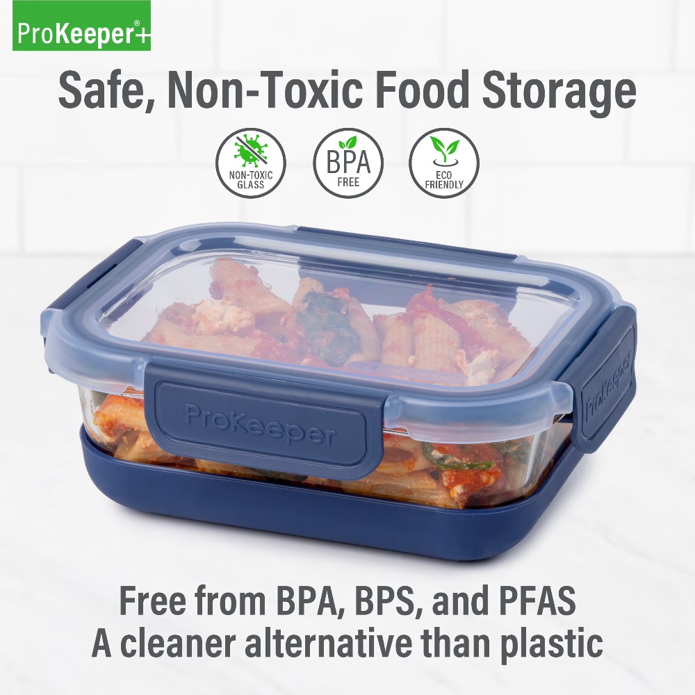 2.8カップガラス製食品保存容器、シリコンベースと気密ロック - Food Storage Silicone のレビューと価格