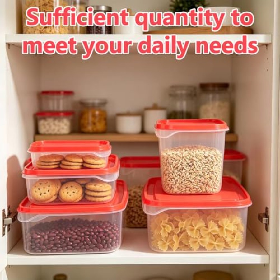 17個入りプラスチック食品保存容器セット、赤い通気蓋付きBP - Food Storage Prep Containers のレビューと価格