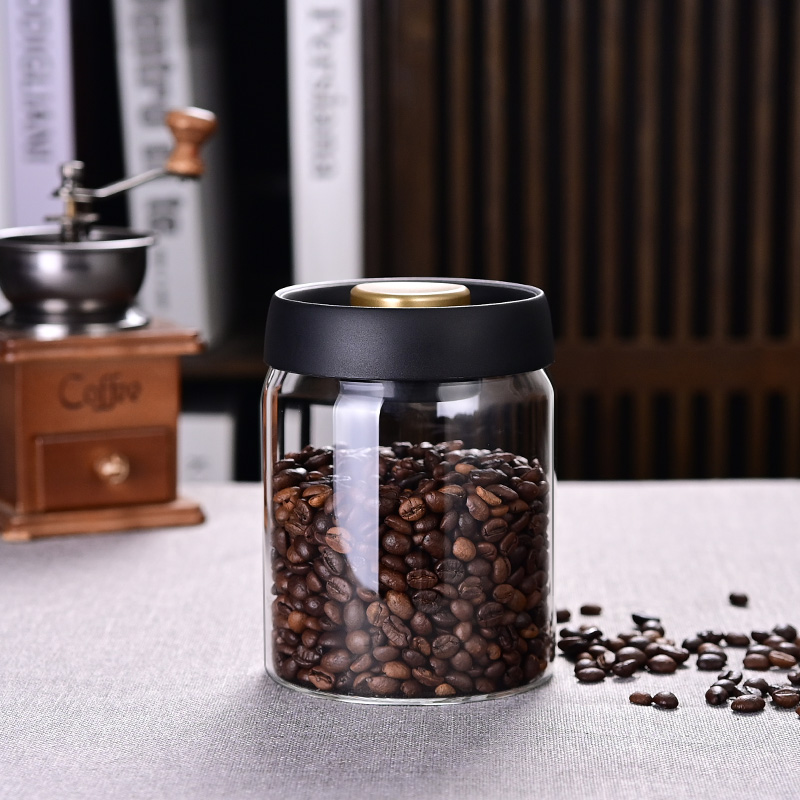 コーヒー豆保存瓶、真空密閉瓶、キッチン食品保存ガラス瓶、鮮度 - Food Storage Jar Glass のレビューと価格