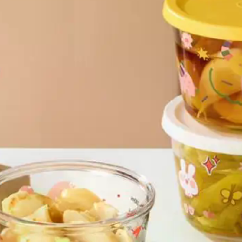 丸型食品保存容器ガラスピクルス密封瓶冷蔵庫果物野菜保存瓶 - Food Storage Glass Round のレビューと価格