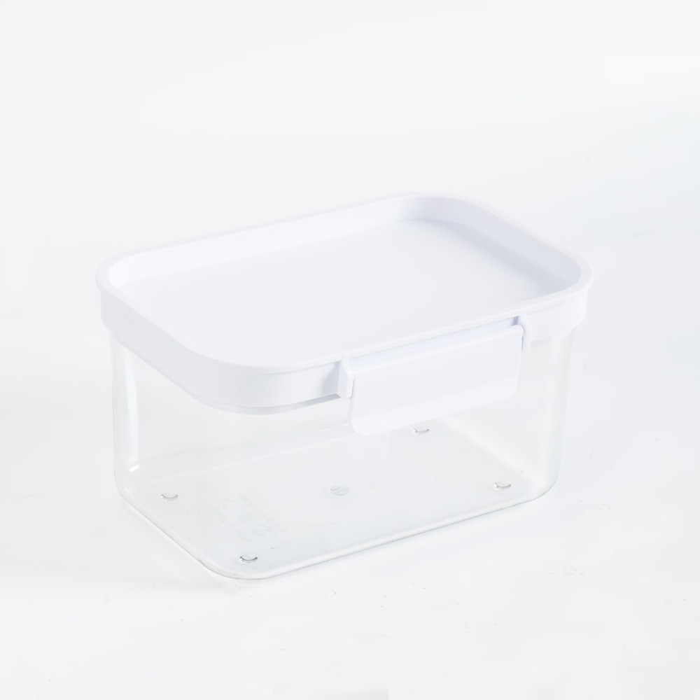 小さな長方形のプラスチック製食品保存容器、蓋付き、キッチン用 - Food Storage Canister のレビューと価格