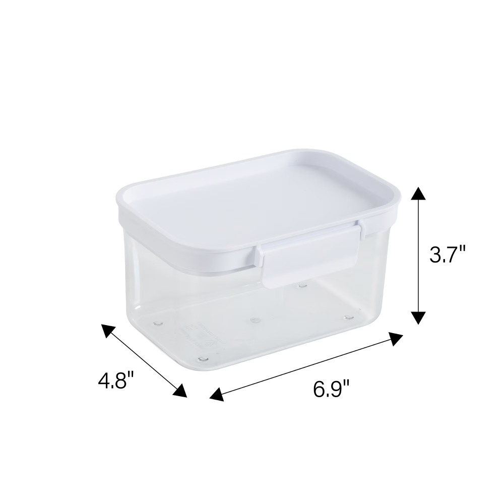 小さな長方形のプラスチック製食品保存容器、蓋付き、キッチン用 - Food Storage Canister のレビューと価格
