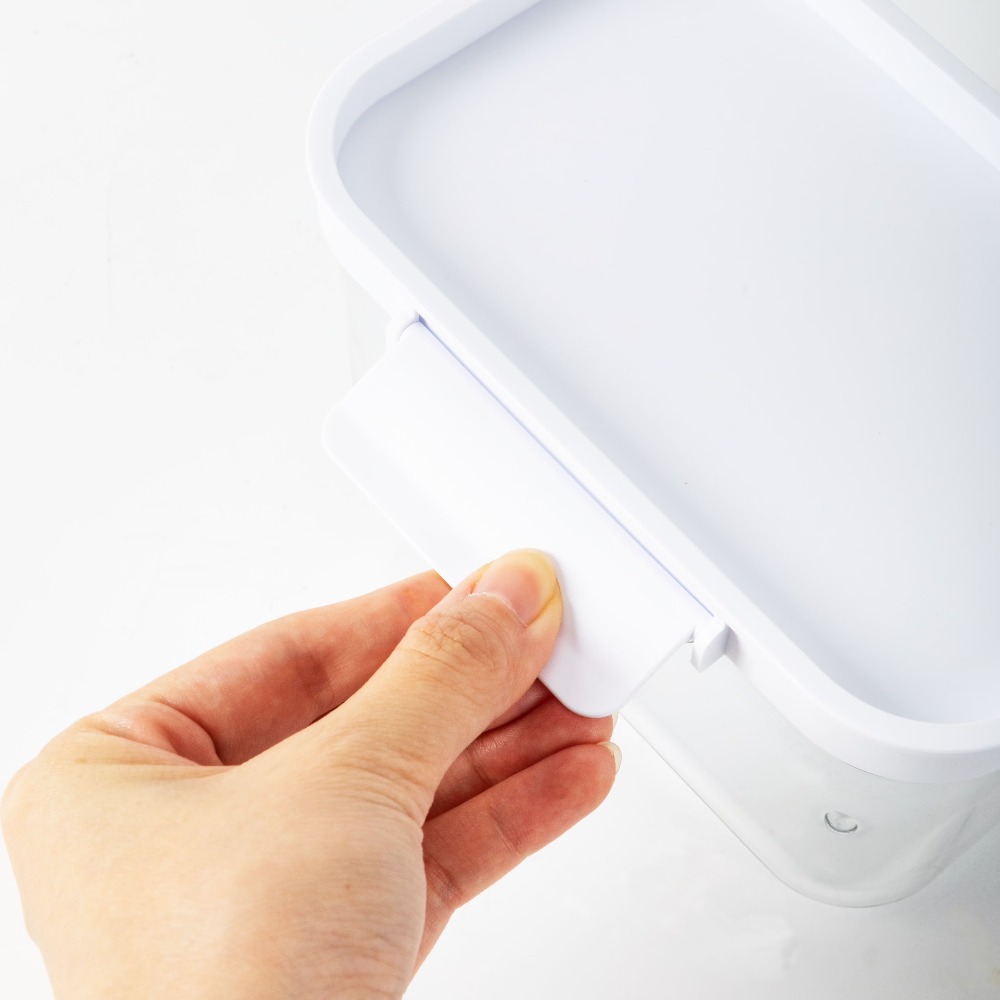小さな長方形のプラスチック製食品保存容器、蓋付き、キッチン用 - Food Storage Canister のレビューと価格