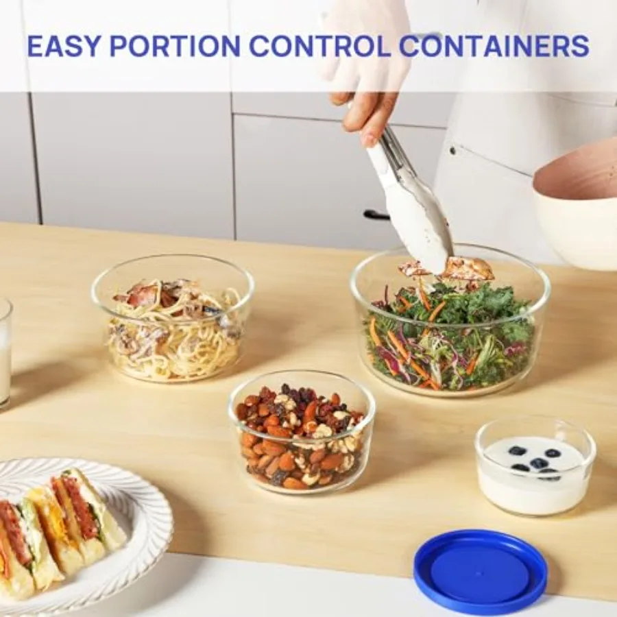 蓋付きガラスボウル4個セット（1カップ、2カップ、4カップ、 - Food Storage Prep Containers のレビューと価格