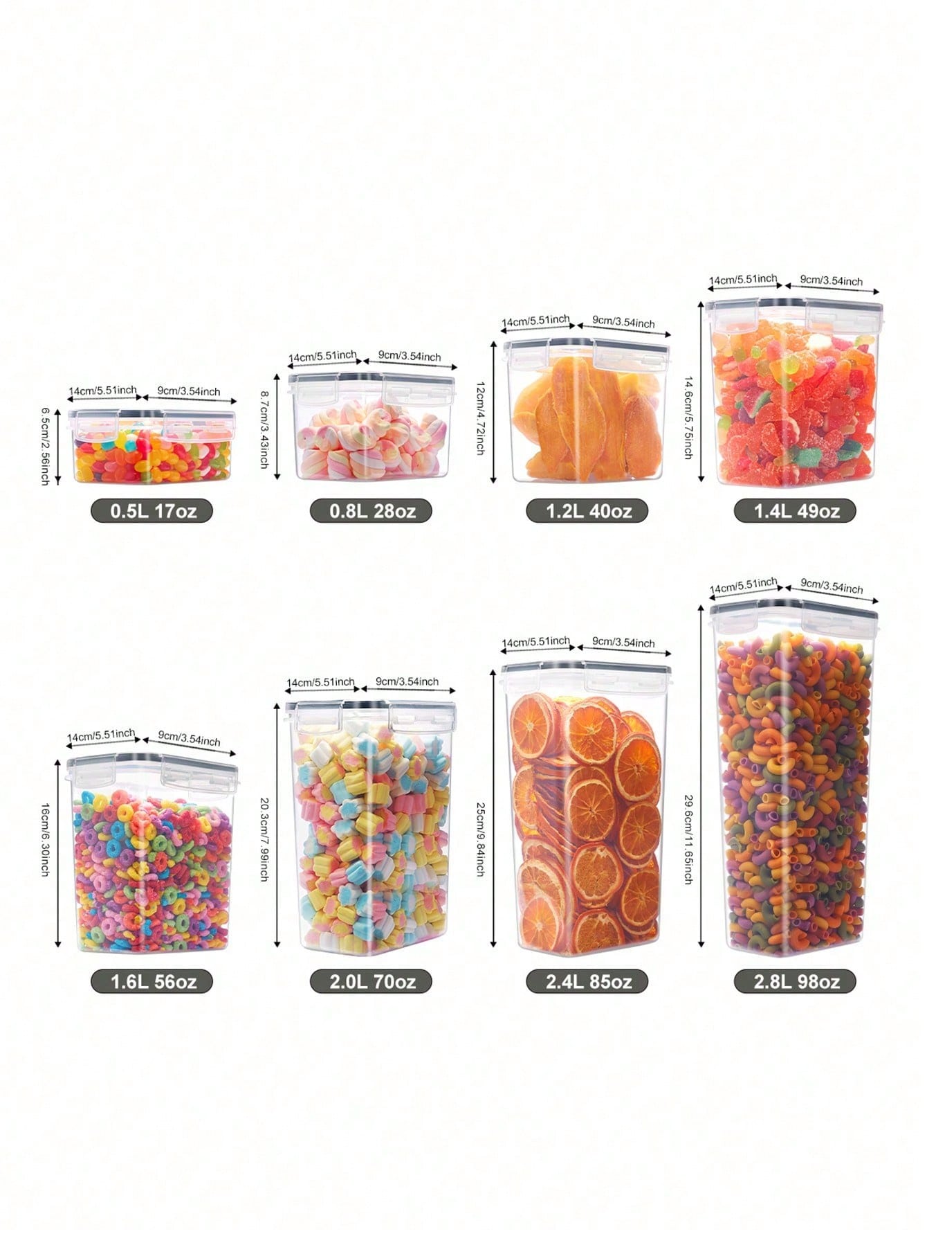 48個の気密食品保存容器、簡単ロック蓋付きの無料プラスチック - Food Storage Organization のレビューと価格