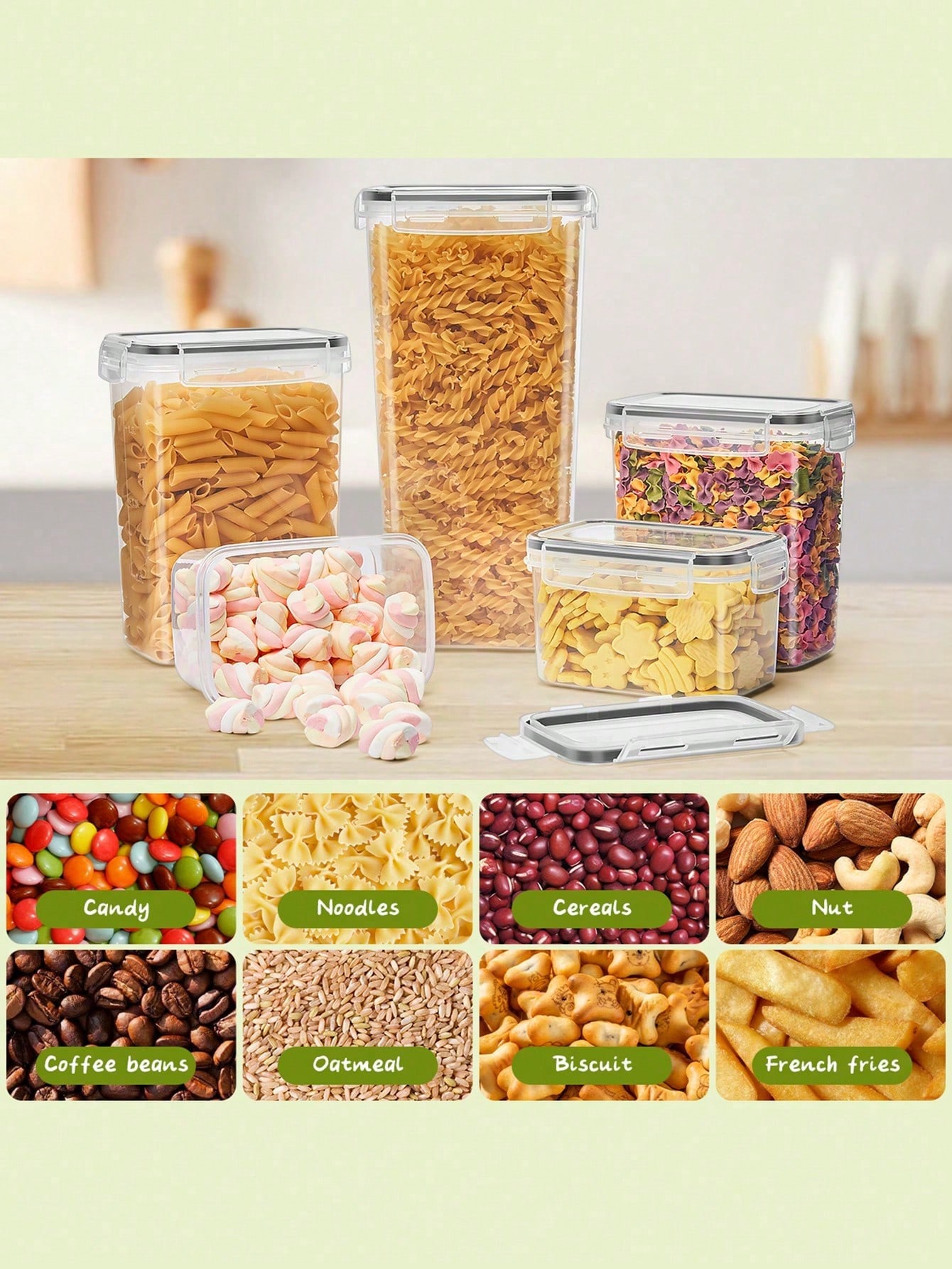 48個の気密食品保存容器、簡単ロック蓋付きの無料プラスチック - Food Storage Organization のレビューと価格