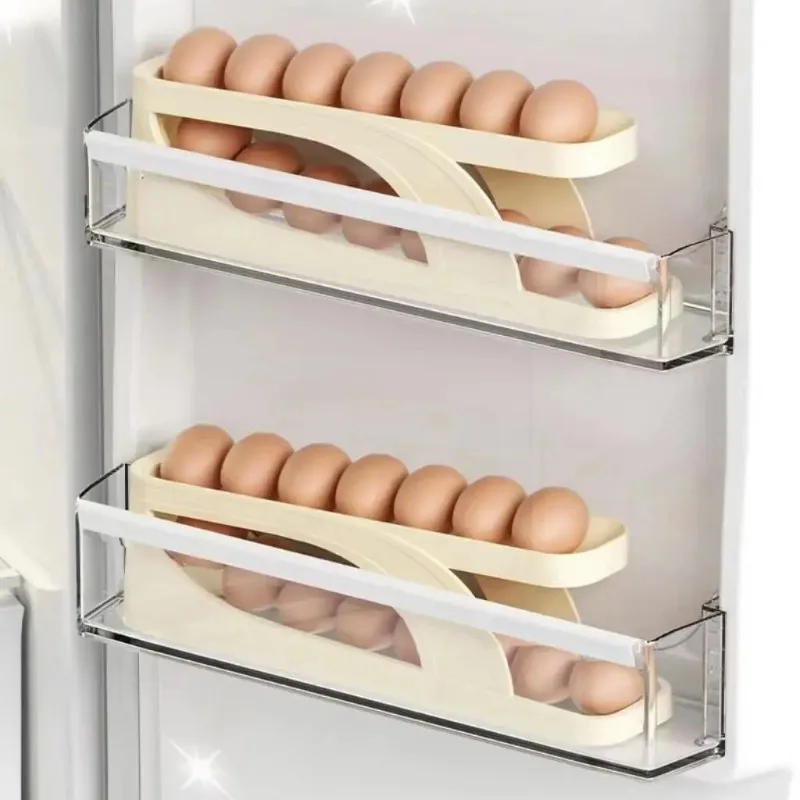 冷蔵庫用エッグホルダーディスペンサー 新しい自動ローリング二 - Egg Storage Holder のレビューと価格