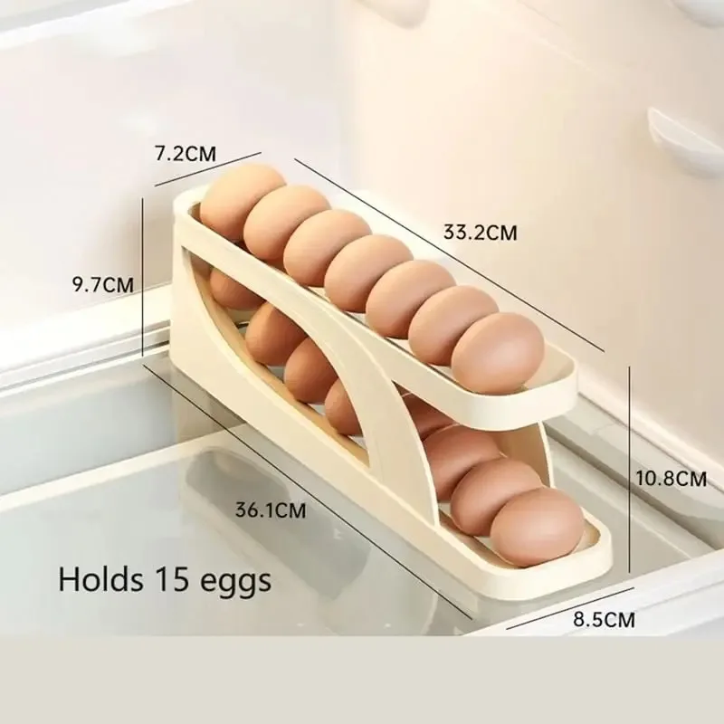 冷蔵庫用エッグホルダーディスペンサー 新しい自動ローリング二 - Egg Storage Holder のレビューと価格