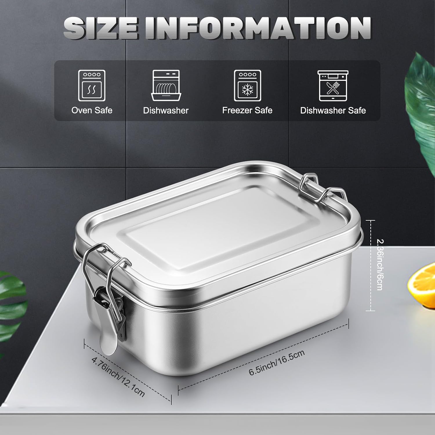 ステンレス製食品保存容器 蓋付き ランチボックス 冷蔵庫オー - Food Storage Prep Containers のレビューと価格