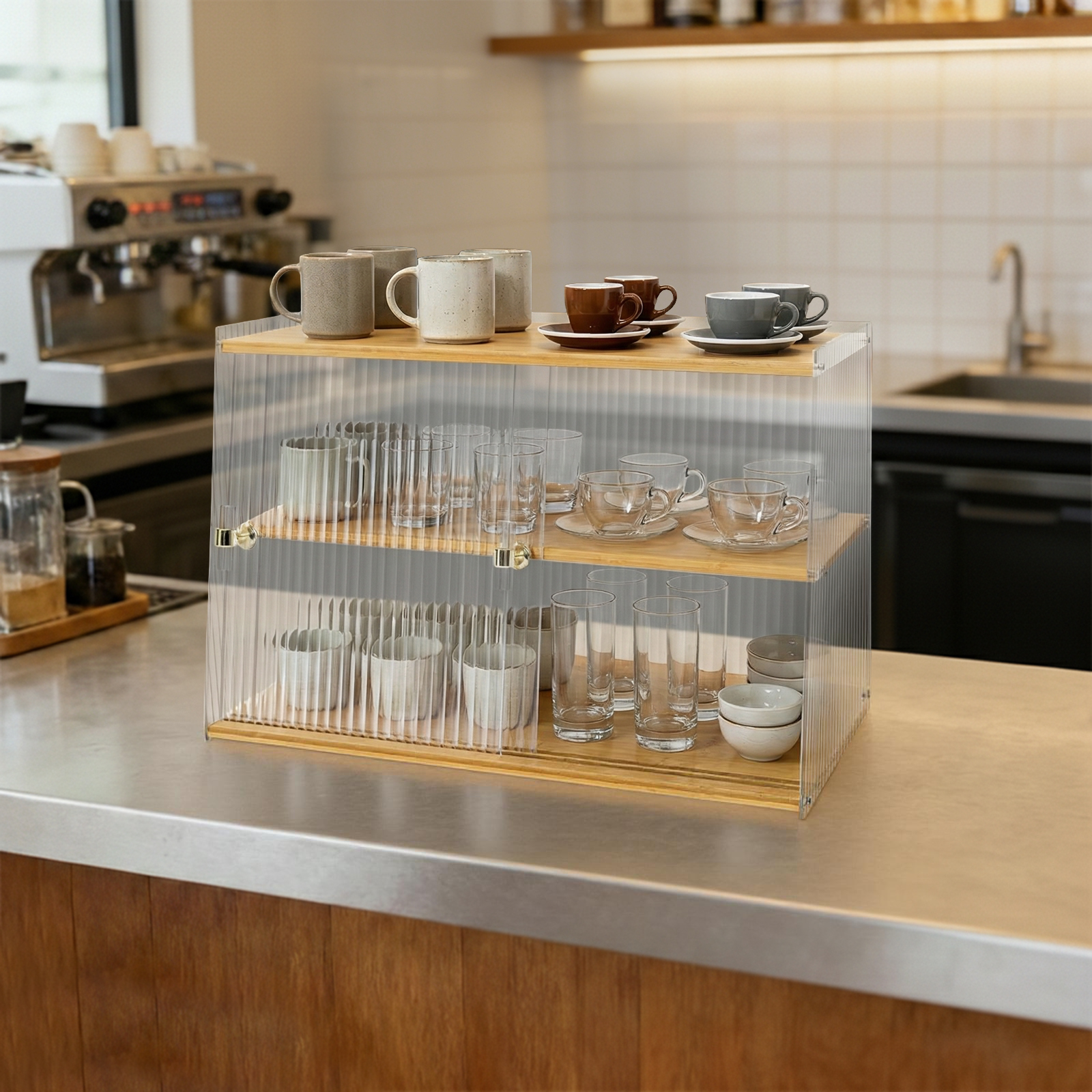 カップ収納ラック、竹製サイドボード、キッチン、リビングルーム - Food Storage In The Kitchen のレビューと価格