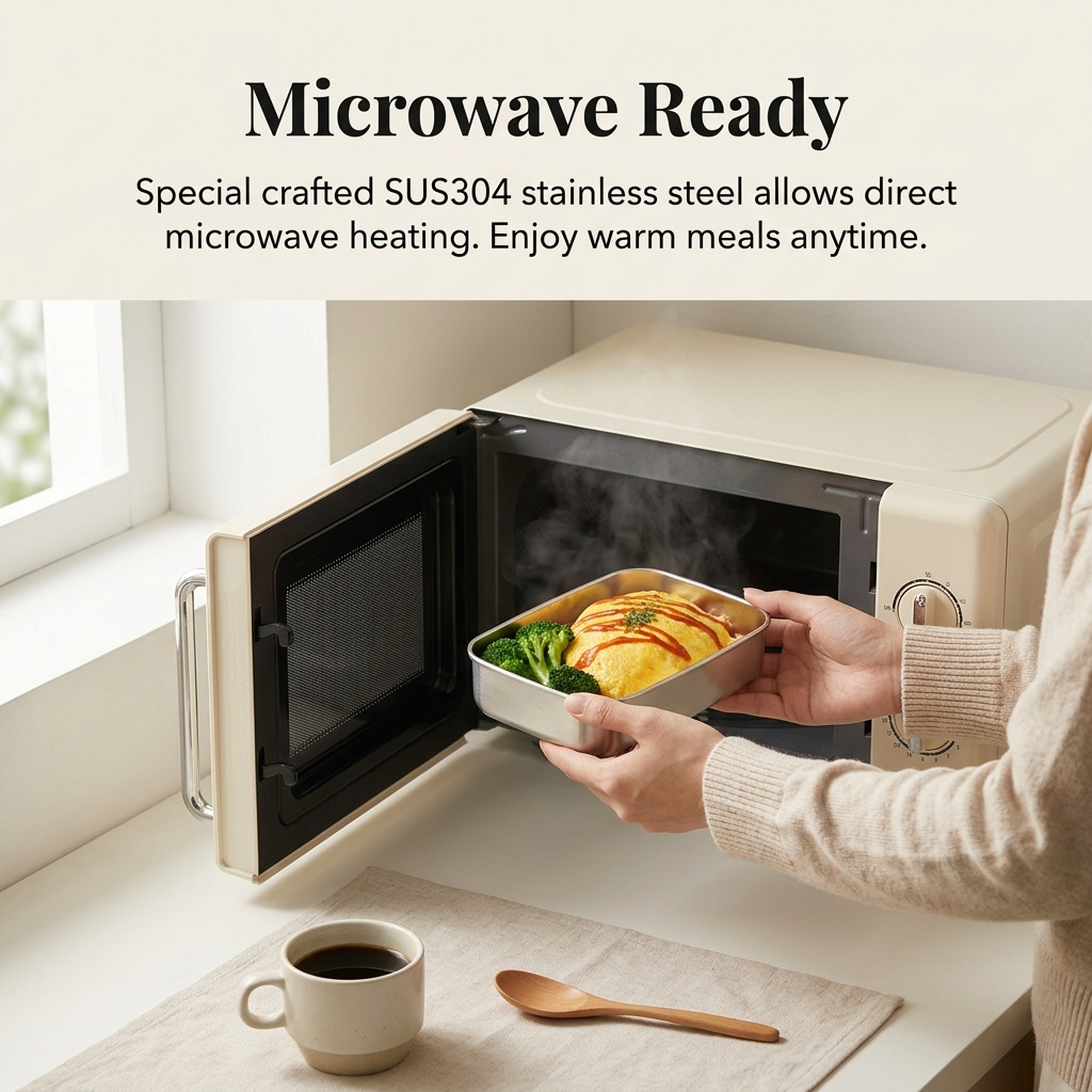 ステンレス製弁当箱、金属製ランチボックス、電子レンジ対応食品 - Food Storage Prep Containers のレビューと価格