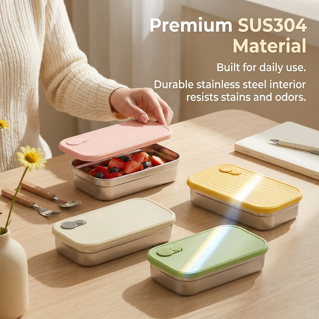 ステンレス製弁当箱、金属製ランチボックス、電子レンジ対応食品 - Food Storage Prep Containers のレビューと価格