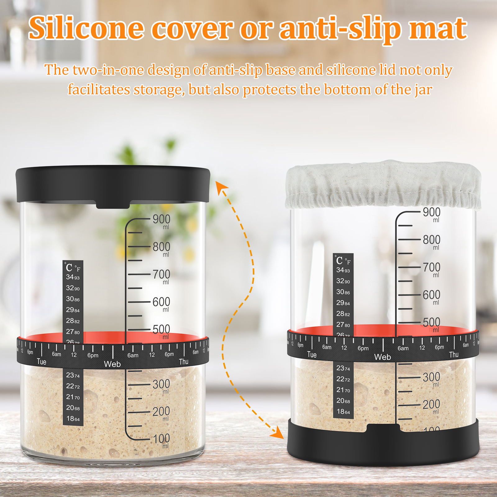 サワードウスタータージャー 900ml スターターコンテナ  - Food Storage Jar Glass のレビューと価格