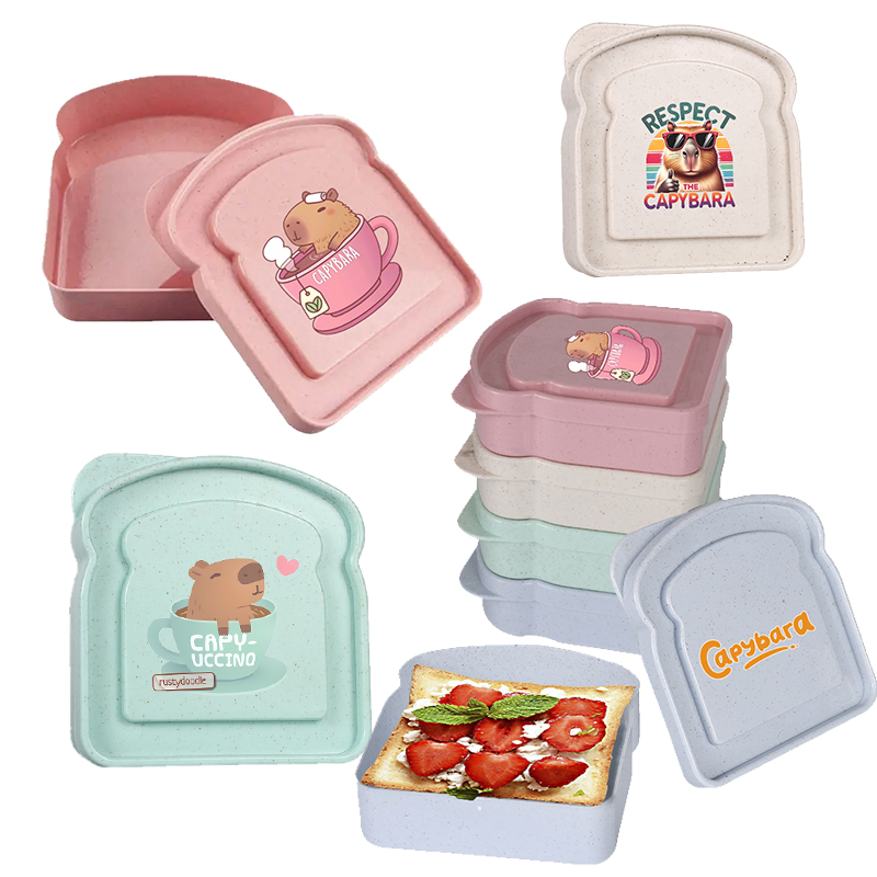 カピバラサンドイッチ食品保存ケースコンテナサラダフルーツスナ - Food Storage Box Plastic のレビューと価格
